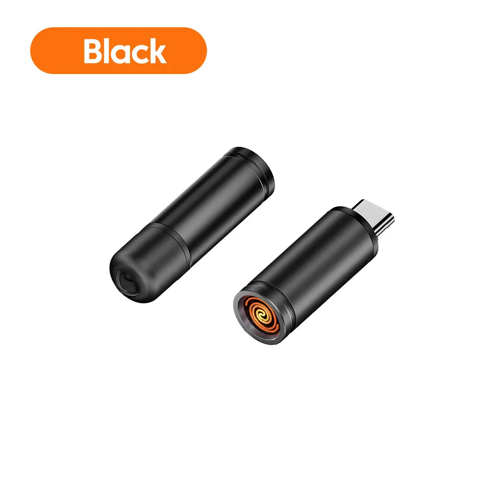 Mini Type-C Mobile Phone Cigarette Lighter Air Blowing Cigarette Lighter Outdoor Portable Windproof Safety Lighter USB C
