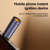 Mini Type-C Mobile Phone Cigarette Lighter Air Blowing Cigarette Lighter Outdoor Portable Windproof Safety Lighter USB C
